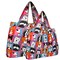 Wrapables Large & Small Foldable Tote Nylon Reusable Grocery Bags, Set of 2, Cute Dogs